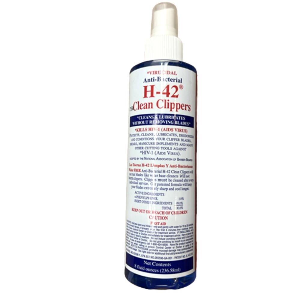 H-42 Clean Clippers Virucidal Anti-Bacterial Cleaner Spray 8oz NEW